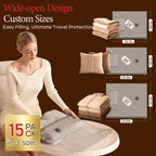 Vacbird Vacuum Bags for Travel, 15 Pack - Alternate angle