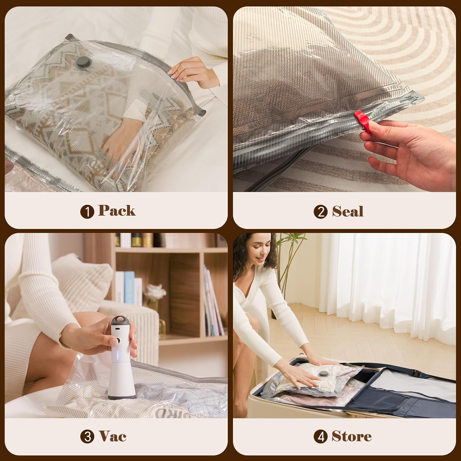 Vacbird Vacuum Bags for Travel, 15 Pack - Packaging