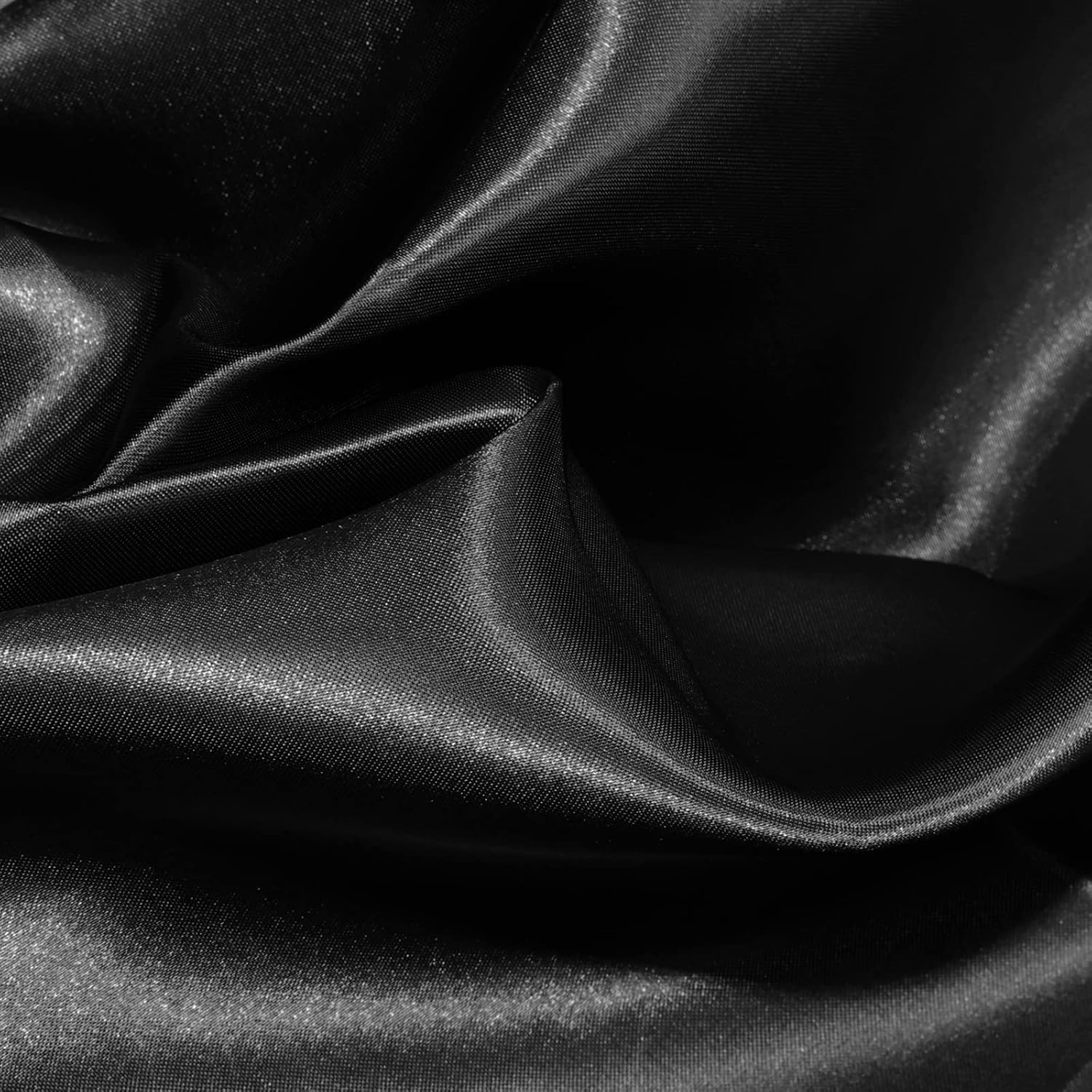 VACVELT Black Satin Fabric, 60 Inch Wide, 1 Yard - Packaging
