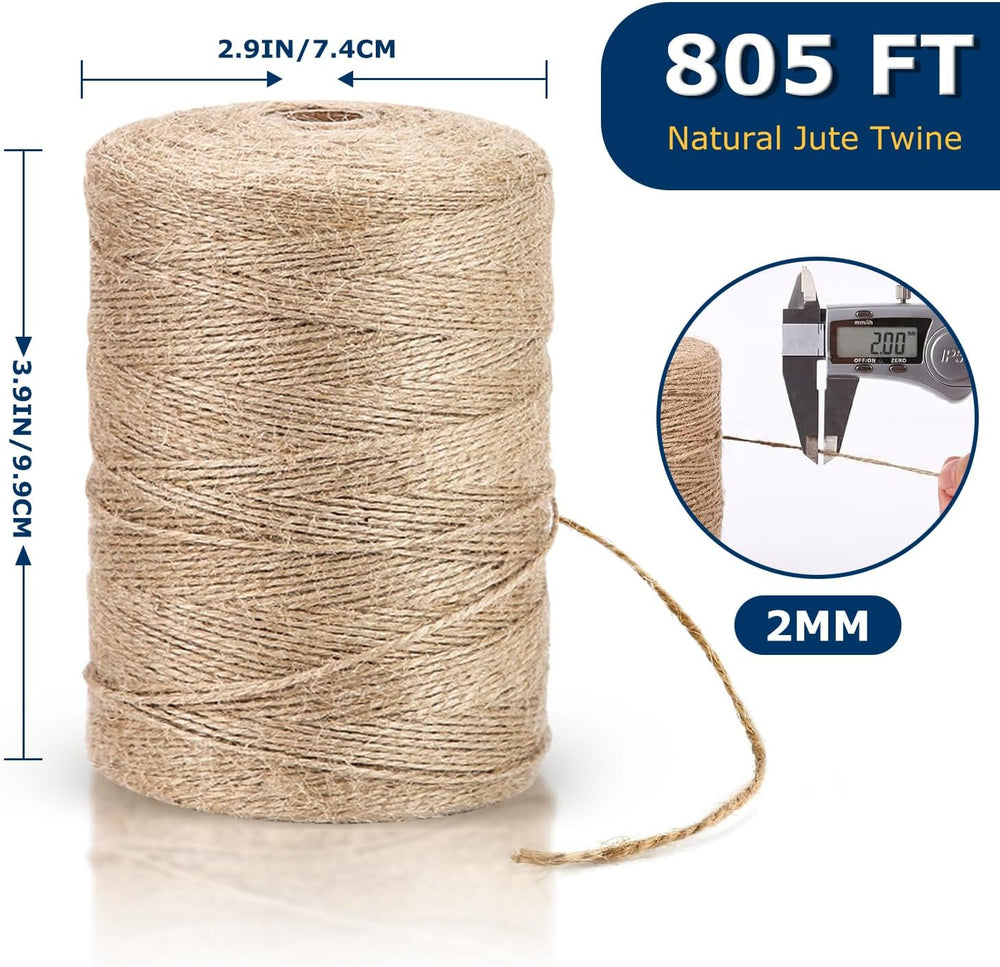 Vanhench Natural Jute Twine String, 805 FT Bulk - Alternate angle