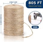 Vanhench Natural Jute Twine String, 805 FT Bulk - Alternate angle