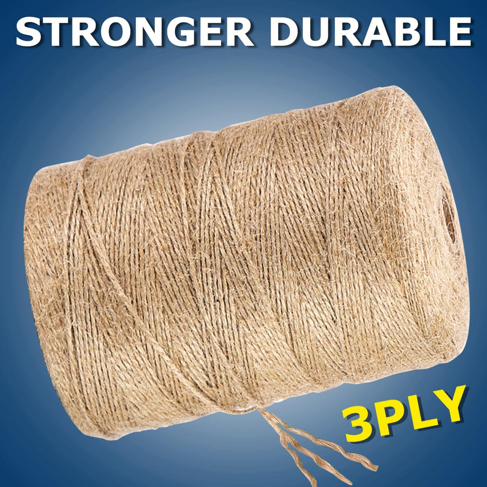 Vanhench Natural Jute Twine String, 805 FT Bulk - Close-up
