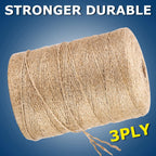 Vanhench Natural Jute Twine String, 805 FT Bulk - Close-up