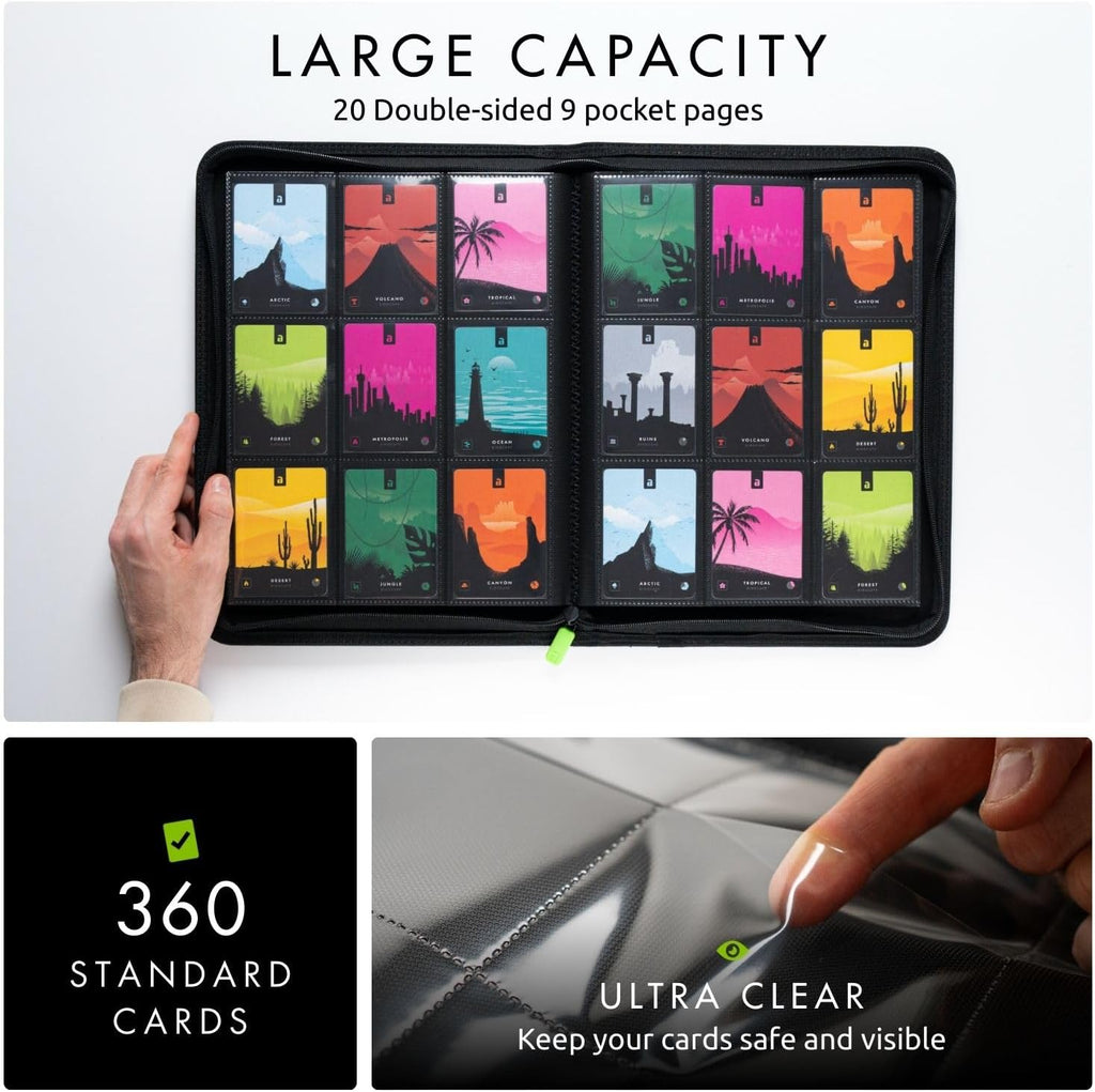 Vault X 9 Pocket Zip Card Binder, 360 Cards - Close-up