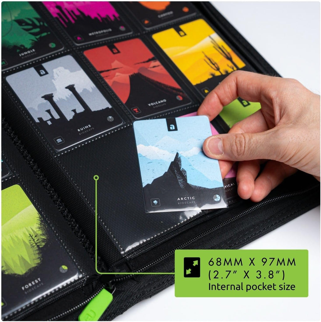 Vault X 9 Pocket Zip Card Binder, 360 Cards - Size reference