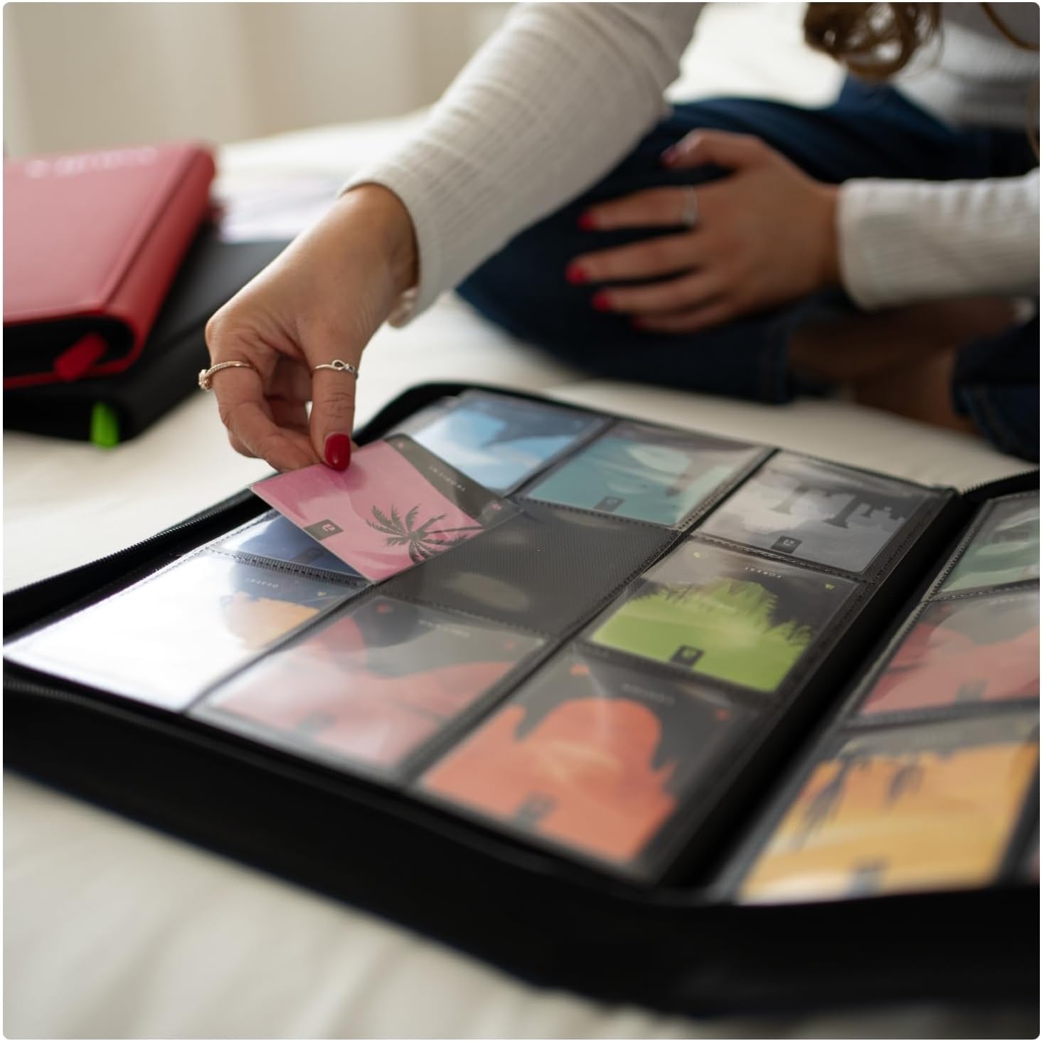 Vault X 9 Pocket Zip Card Binder, 360 Cards - In use
