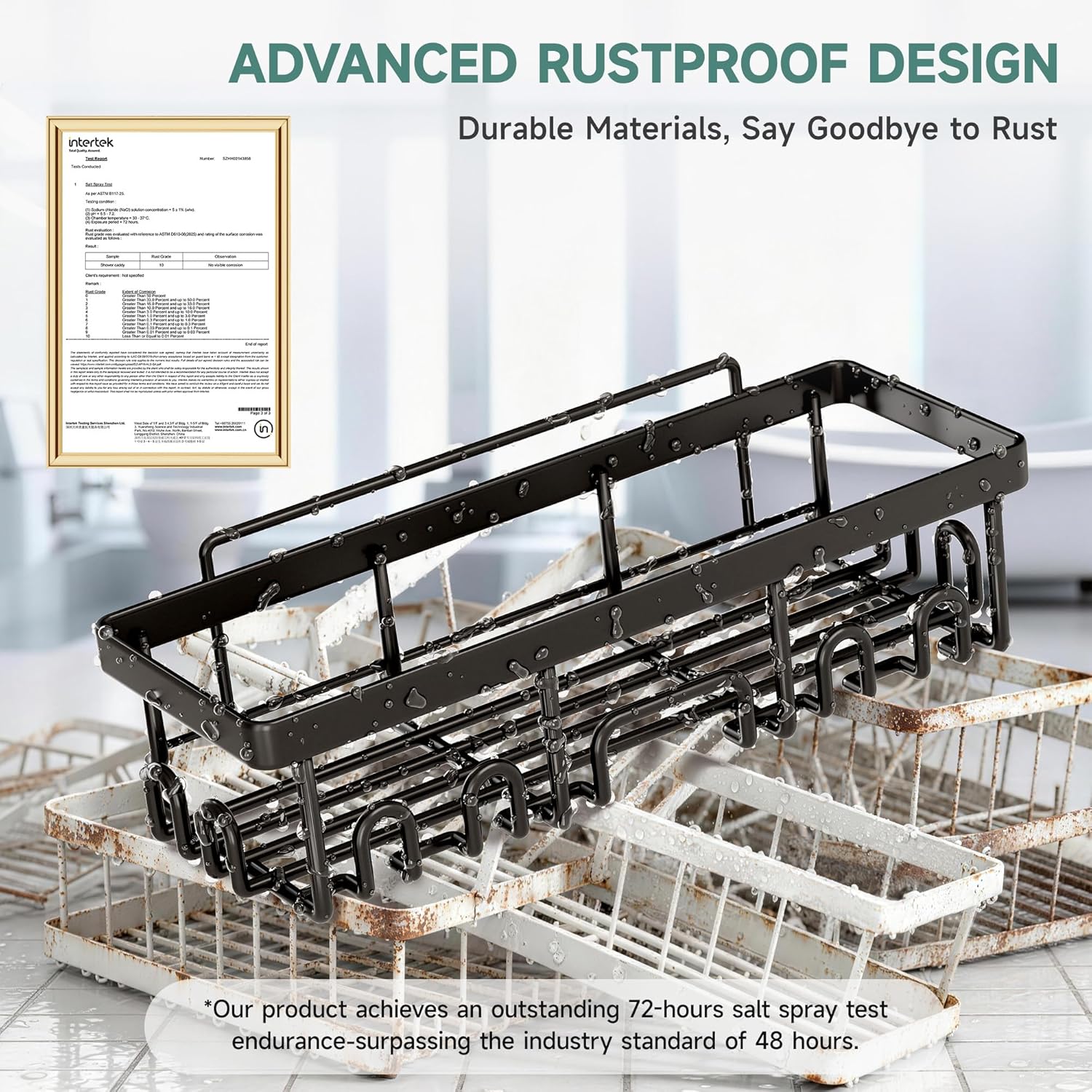 Veken Shower Caddy 6-Pack, Rustproof Shelves - Close-up