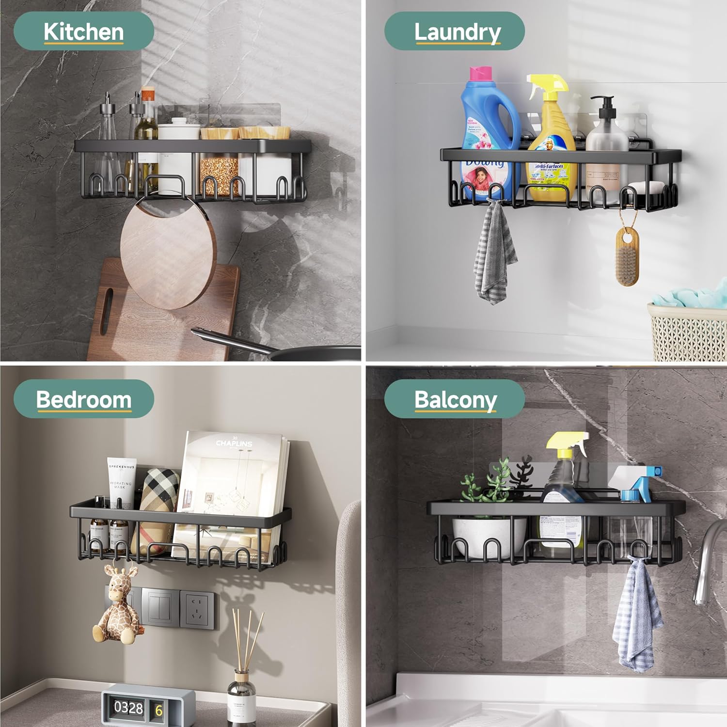 Veken Shower Caddy 6-Pack, Rustproof Shelves - Additional view