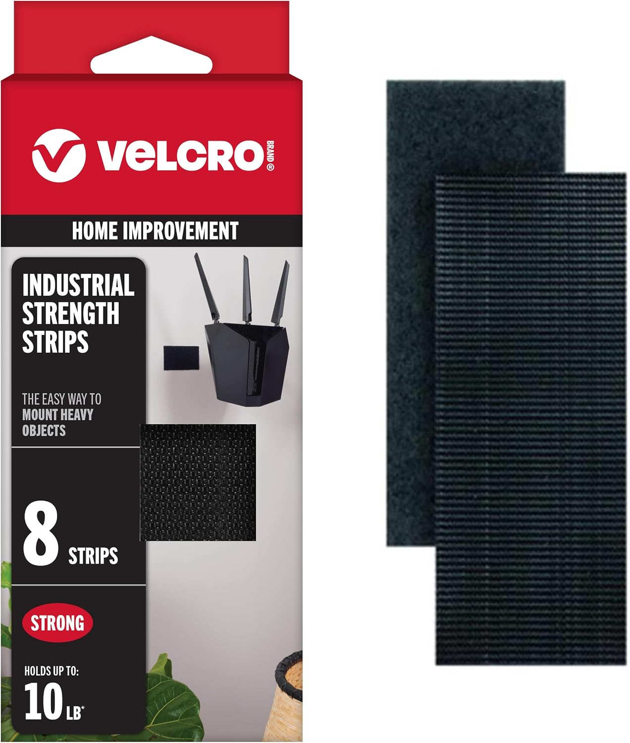 VELCRO Heavy Duty Fastener Strips, 8 Count