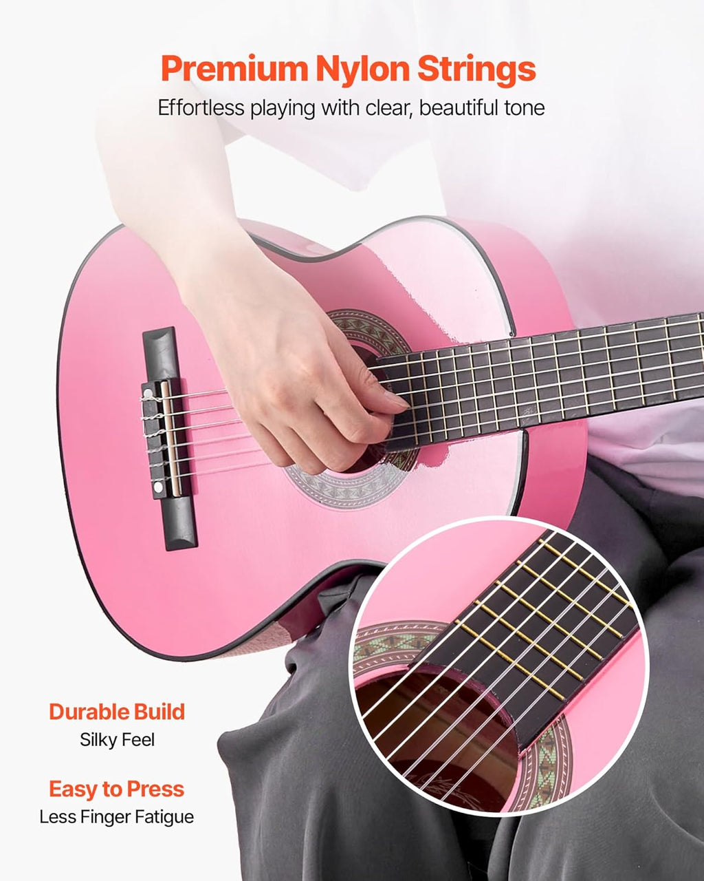 VEVOR Classical Guitar Starter Kit, Nylon - Alternate angle
