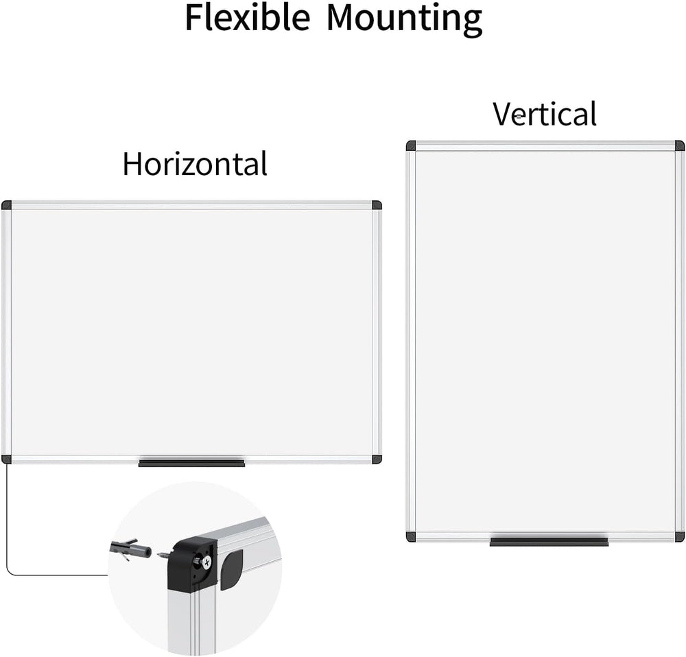 VIZ-PRO Magnetic Dry Erase Board, 36x24 In - Alternate angle