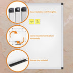 VIZ-PRO Magnetic Dry Erase Board, 36x24 In - Size reference