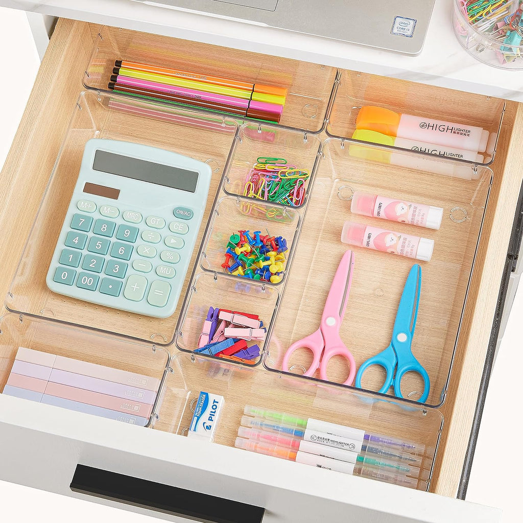 Vtopmart 25 Pc Clear Drawer Organizer Set - In use