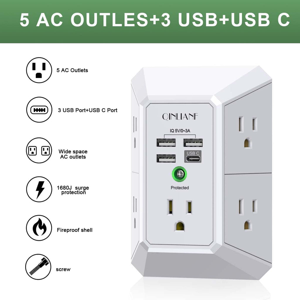 QINLIANF Wall Charger Surge Protector - Detail view