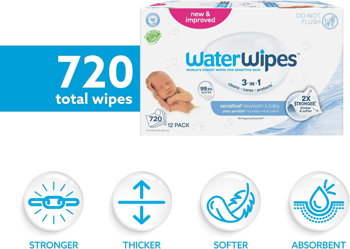 WaterWipes Sensitive+ Baby Wipes, 720 Ct - Detail view