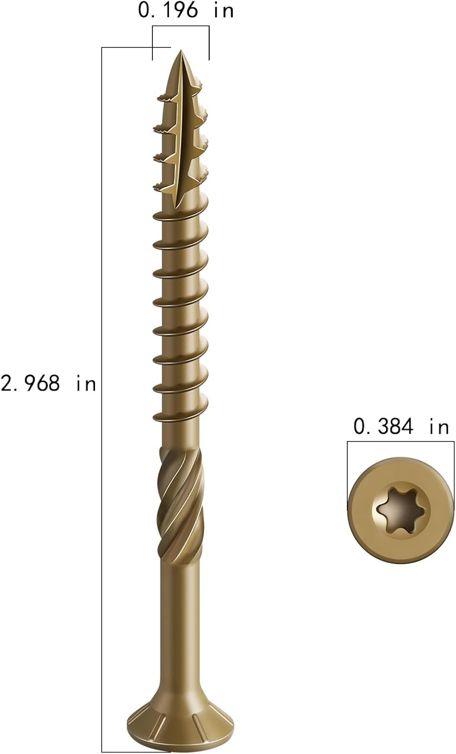 Wensilon No.10 x 3in Deck Screws, 137 Pc - Detail view