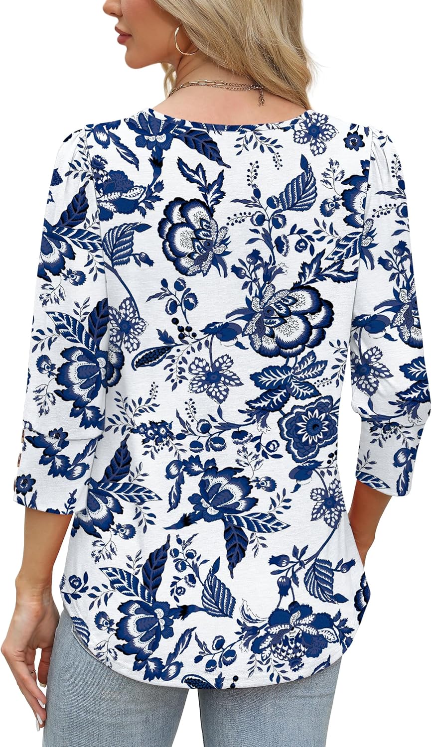 WIHOLL Women's V-Neck 3/4 Sleeve Top - Packaging
