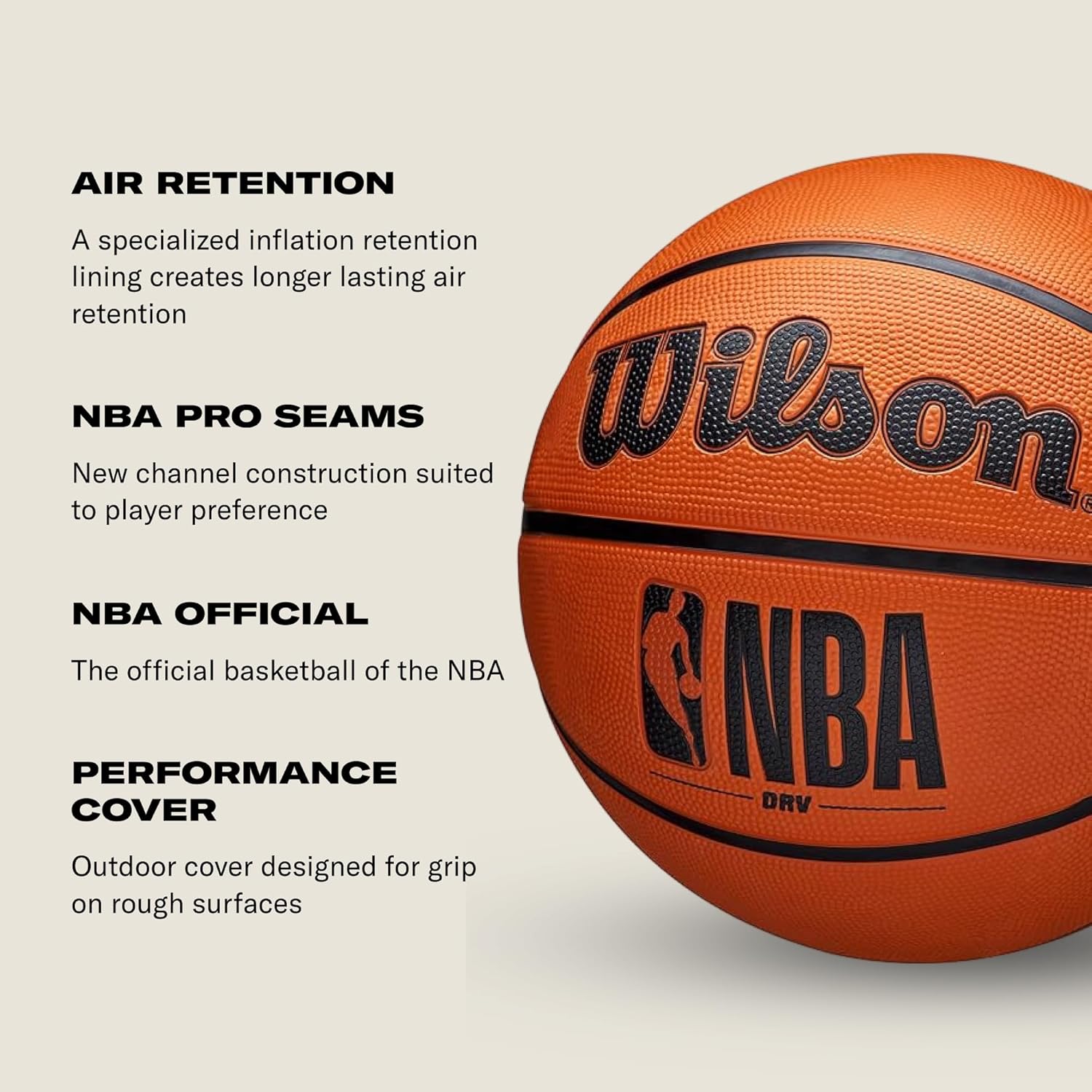 Wilson NBA DRV Series Basketball - Size reference
