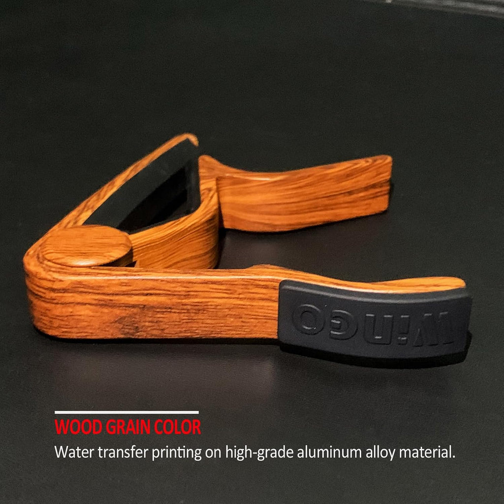 Wingo Guitar Capo with 5 Picks, Rosewood - Close-up
