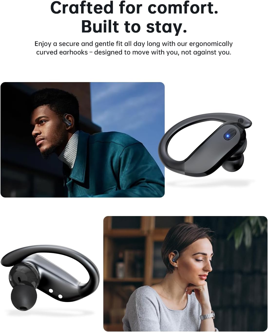 Wireless Sport Earbuds, Bluetooth 5.3 - Close-up