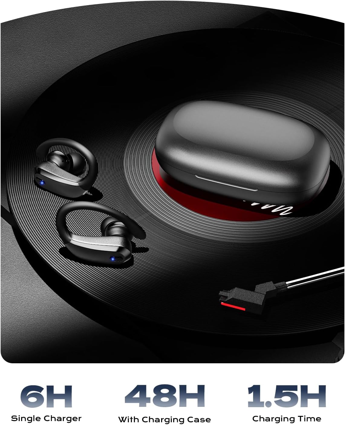 Wireless Sport Earbuds, Bluetooth 5.3 - Size reference