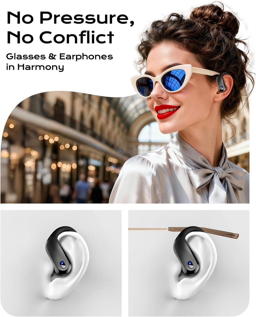 Wireless Sport Earbuds, Bluetooth 5.3 - In use