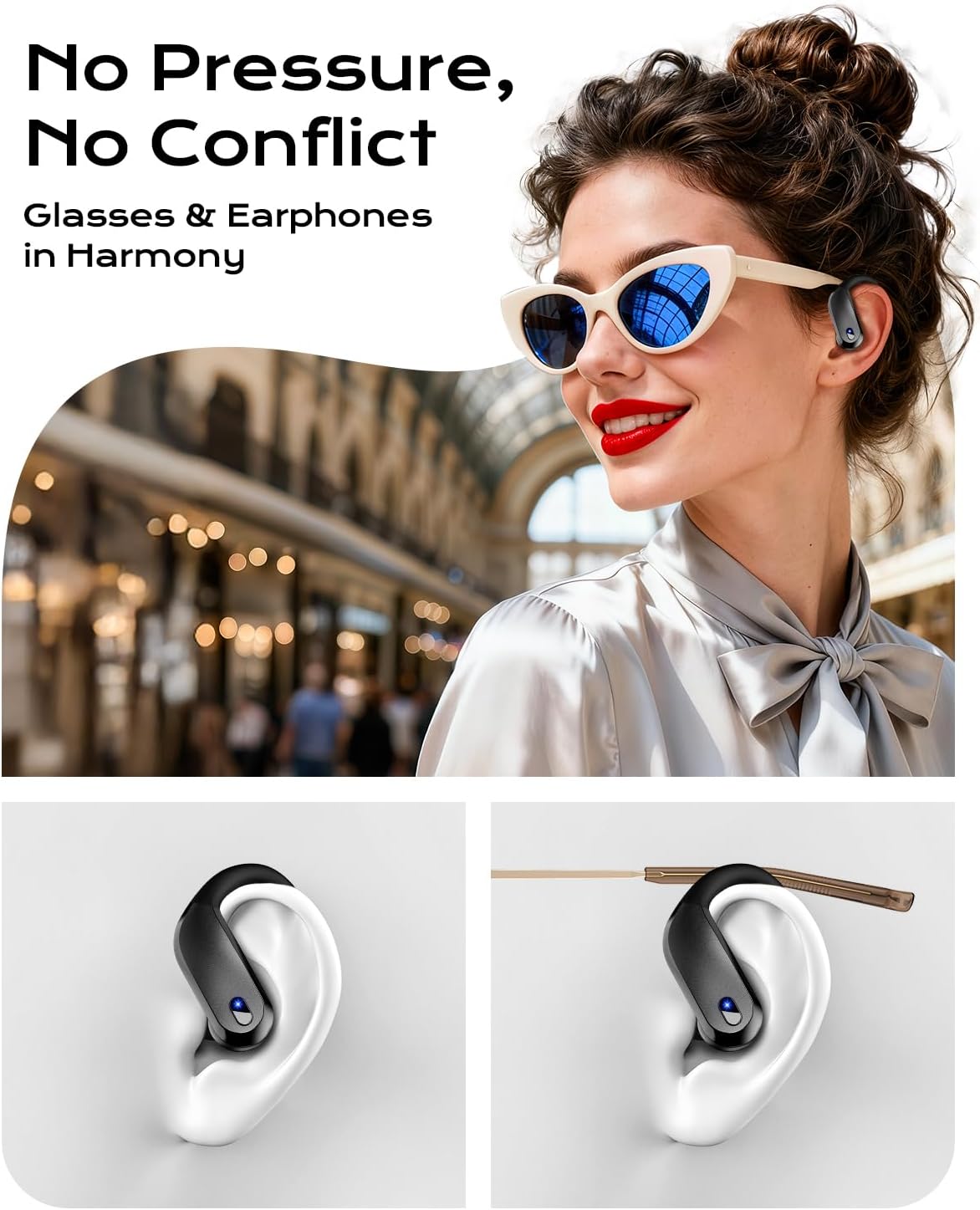 Wireless Sport Earbuds, Bluetooth 5.3 - In use