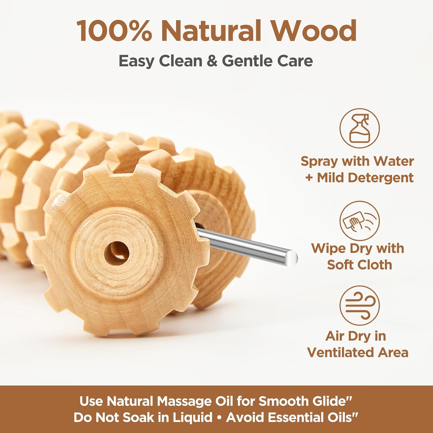 Wooden Cellulite Massage Roller Tool - In use