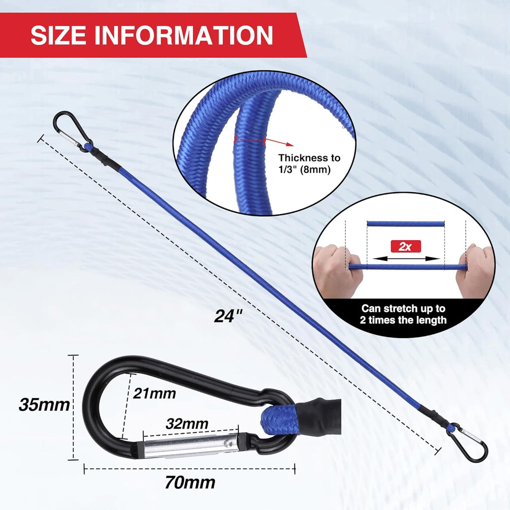 Workpro 24in Bungee Cords, 4-Pack - Alternate angle