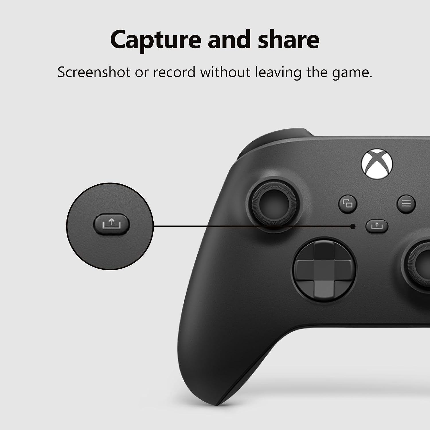 Xbox Wireless Controller, Carbon Black - Close-up