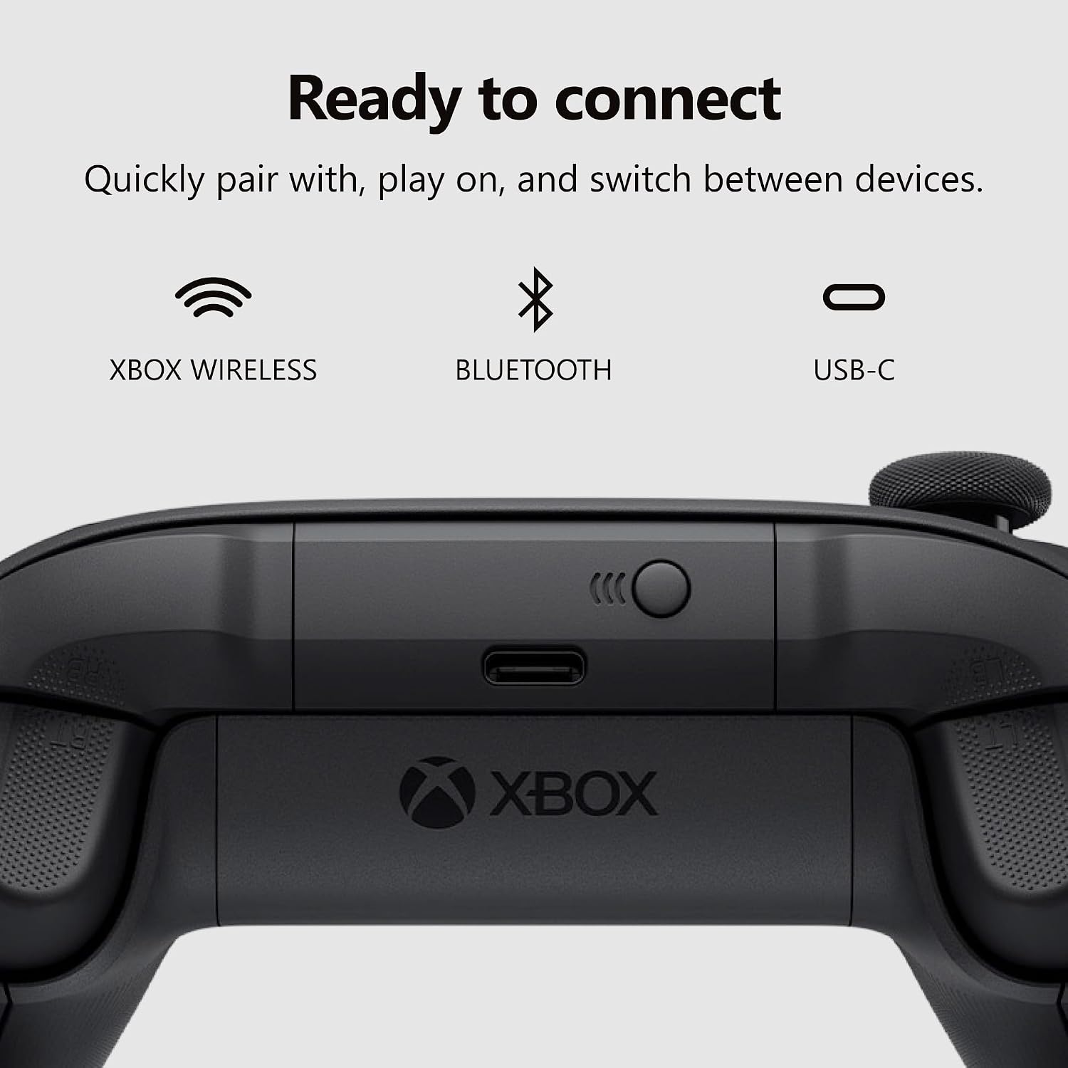Xbox Wireless Controller, Carbon Black - Size reference
