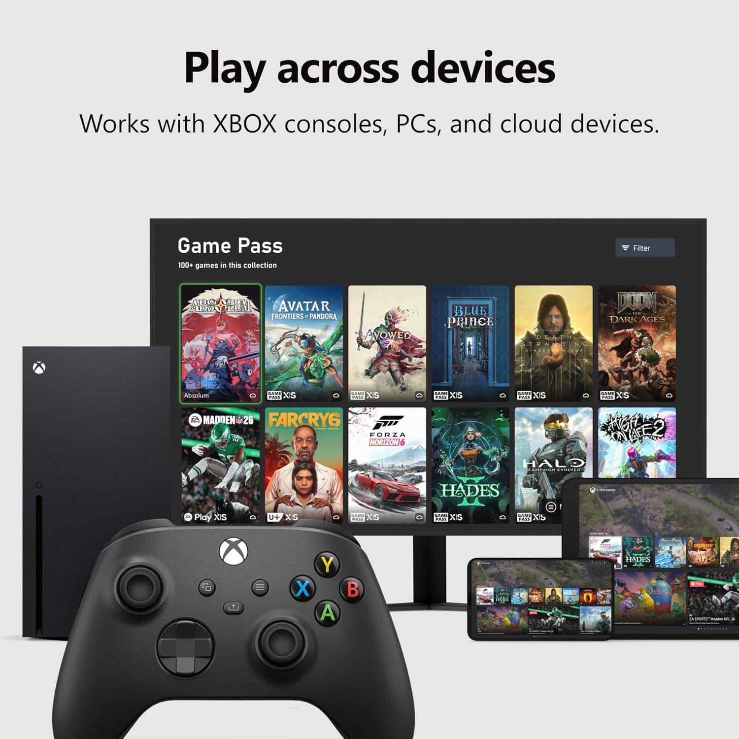 Xbox Wireless Controller, Carbon Black - In use