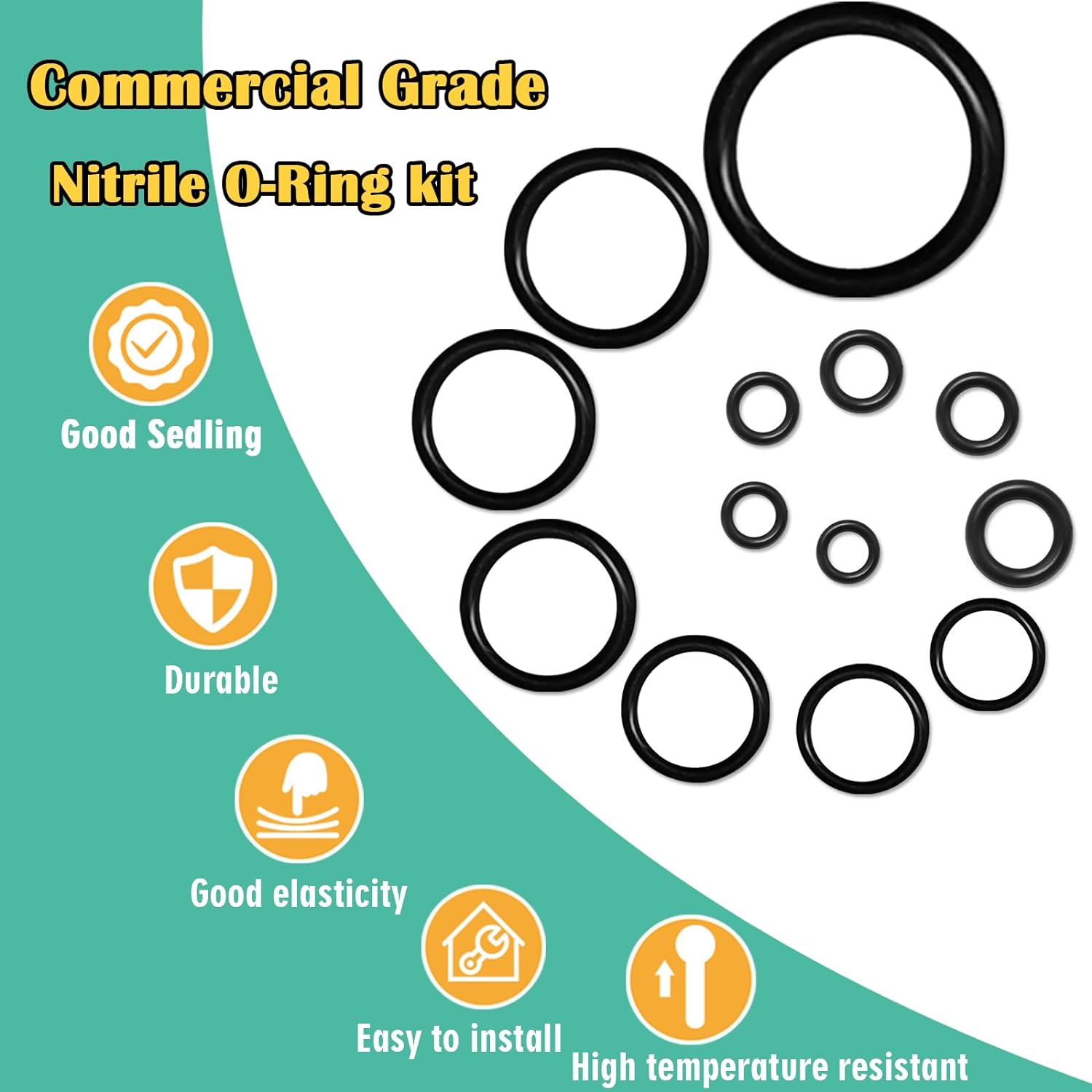 XBVV 1020 Pcs O-Ring Kit, 20 Sizes Nitrile Rubber - Size reference