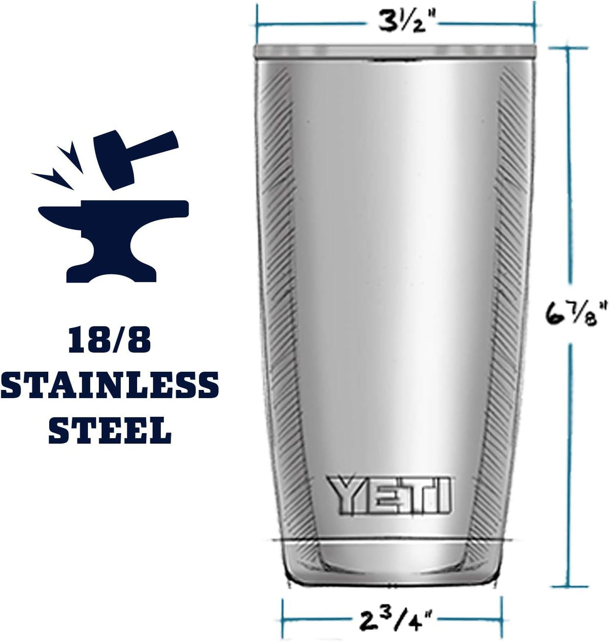 YETI Rambler 20 oz Vacuum Insulated Tumbler - Detail view