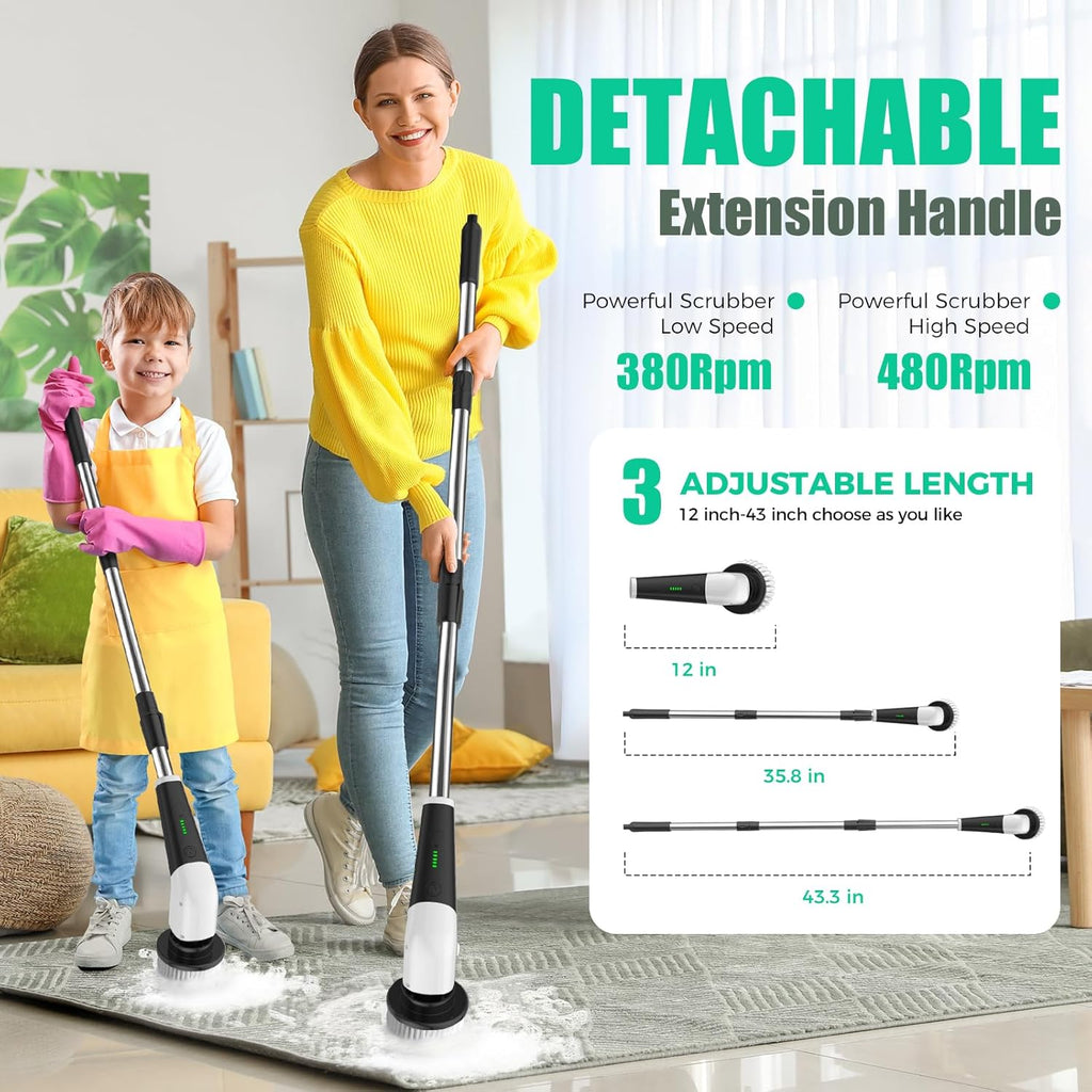 YKYI Electric Spin Scrubber, Cordless Power Scrubber - Detail view