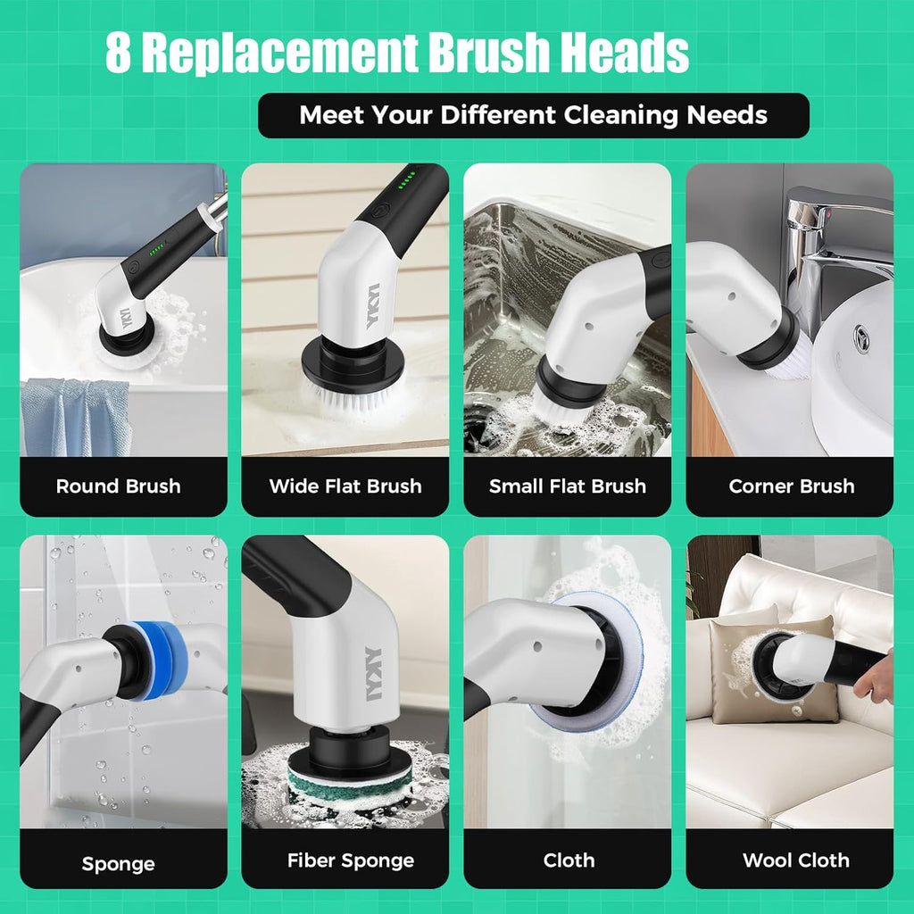 YKYI Electric Spin Scrubber, Cordless Power Scrubber - In use