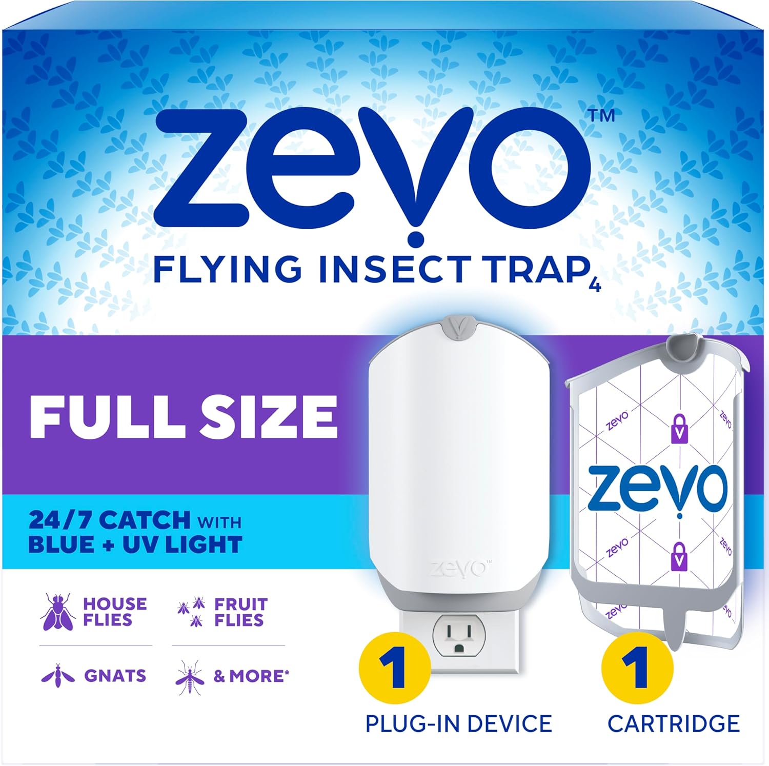 Zevo Flying Insect Trap, Plug-in Indoor Fly Trap