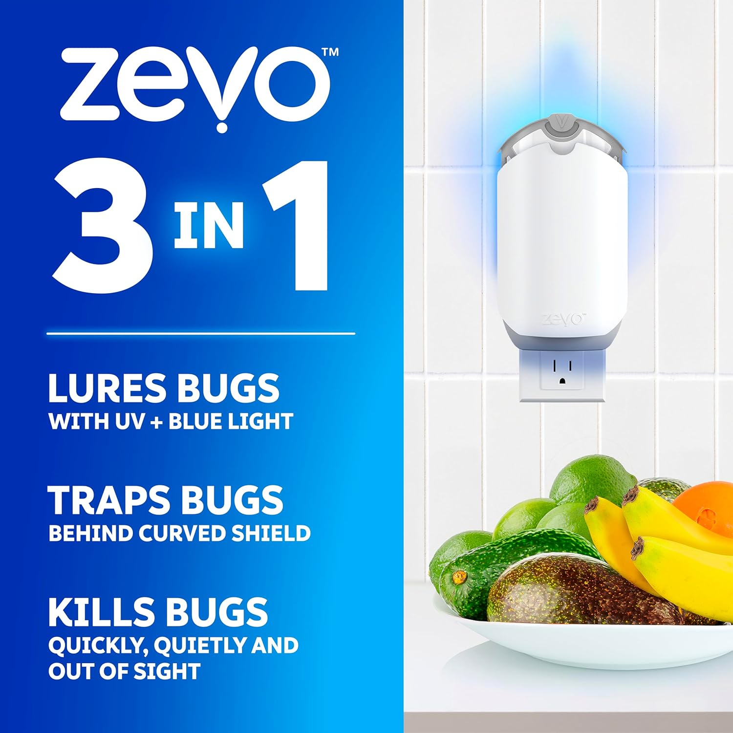 Zevo Flying Insect Trap, Plug-in Indoor Fly Trap - Detail view