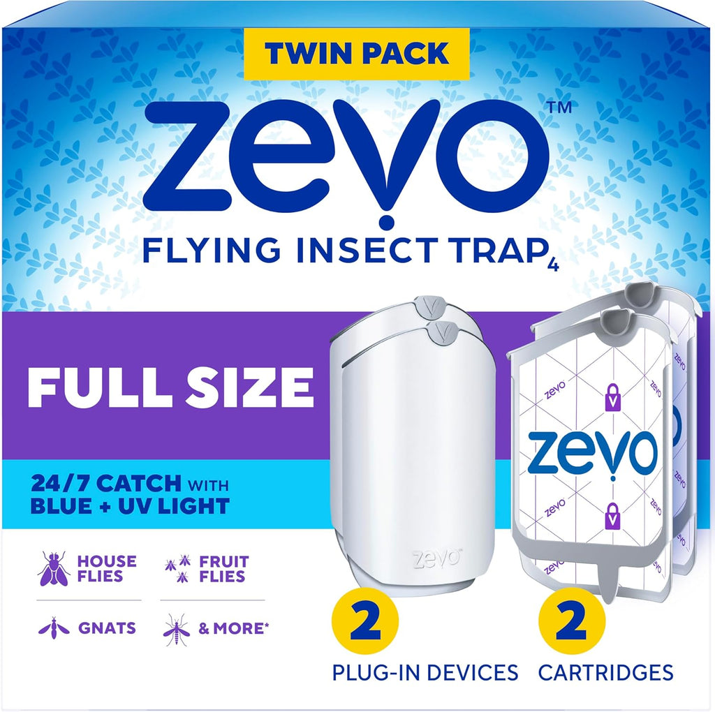 Zevo Flying Insect Traps, 2 Bases 2 Cartridges